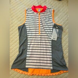 Striped Sleeveless Cycling Top